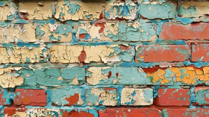 Peeling Paint on Brick Wall Photo for Sale © NFTNexus