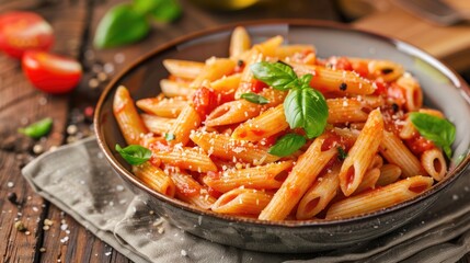 Penne rigate with tomato sauce Background information