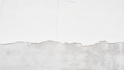 Crack on white concrete wall texture, Cracked wall background. Cracked wall texture grunge damage stain background. Grey dirty old crack broken concrete wall, monochrome, black and white