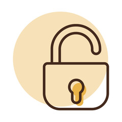Unlock icon. Security, safety, encryption, privacy concept