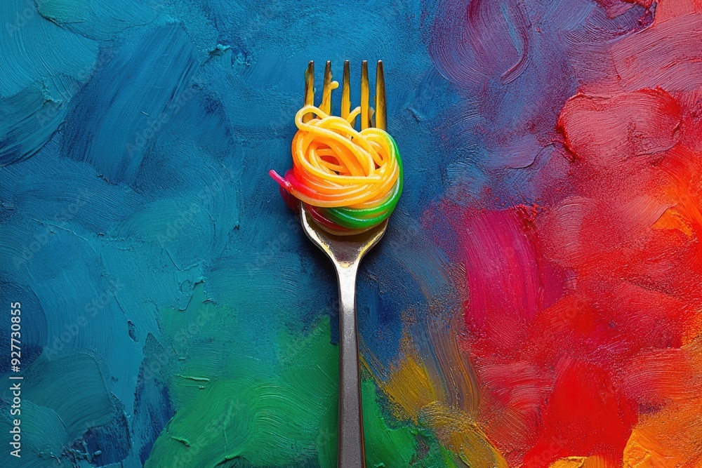 Canvas Prints Fork with Noodles