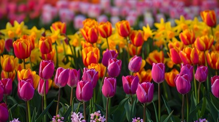 Fototapeta premium Landscapes magnificent florals are real carpets of bright