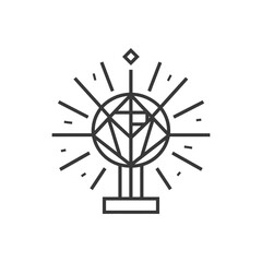 Abstract Geometric Symbol with Diamond and Rays