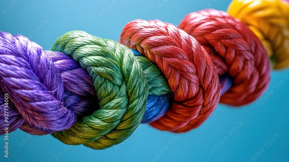 Aufkleber team rope diverse strength connect partnership together teamwork unity communicate support. strong d