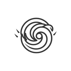 Abstract Line Art Depiction of a Swirling Wave