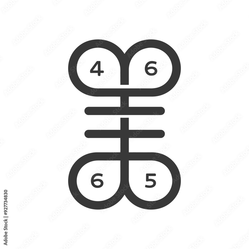 Poster abstract symbol with interconnected circles and numbers
