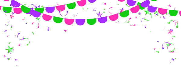 Holiday garland pennant flags. October party or event decoration, anniversaries, invitation card