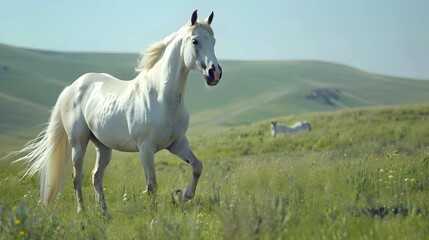 Obraz premium Akhal-teke horses with their characteristic metallic shine img