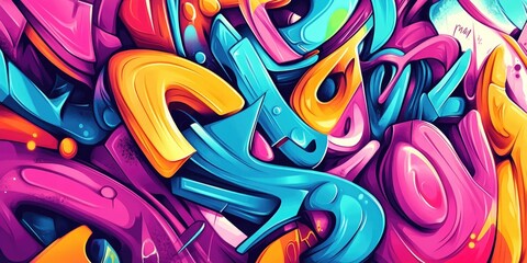 Colorful graffiti on wall