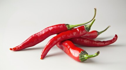 Red chili on a white backdrop