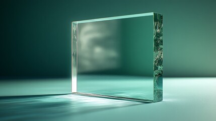 Clear glass element for home, shown on plain background.
