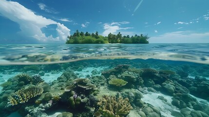 Obraz premium The world of maldives with its coral reefs
