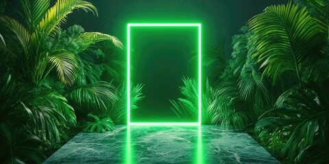 Neon Frame in Jungle