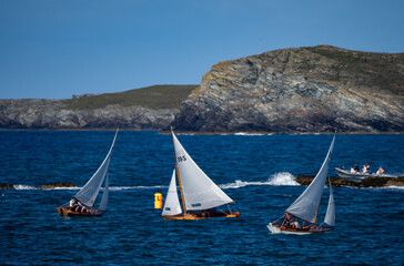 Fototapeta premium Sail boats racing off the isle of Anglesey