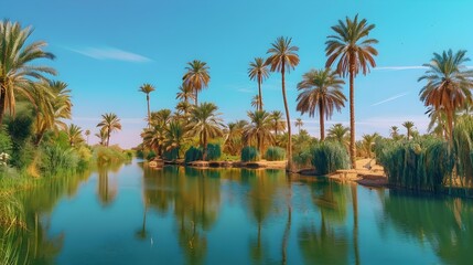 Obraz premium Oases spectacularly located in the heart Sahara