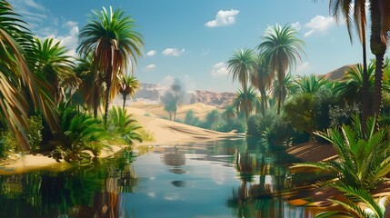 Obraz premium Oases spectacular hidden in the heart Sahara