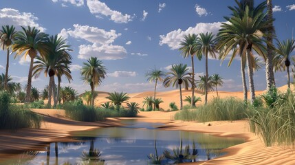 Incredible oases surrounded by sandy expanses offer amazing