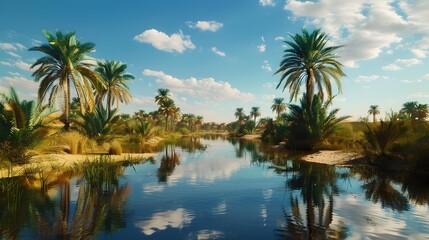 Oases incredible located in the sahara desert