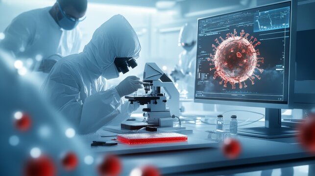 Interior of a state-of-the-art research laboratory focused on Monkeypox