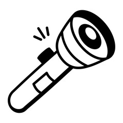 Torch icon in drawing style 