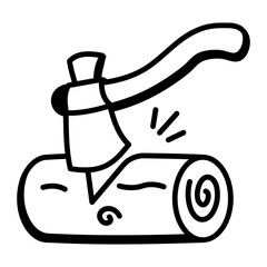 A sketchy icon of log cutter 