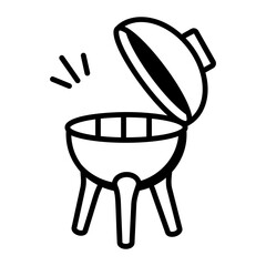 A sketchy style icon of grill