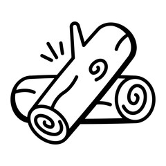 A doodle style icon of wood 