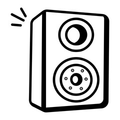 A doodle style icon of speaker