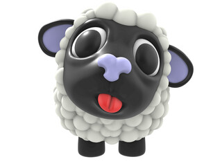 Black sheep 3d render PNG