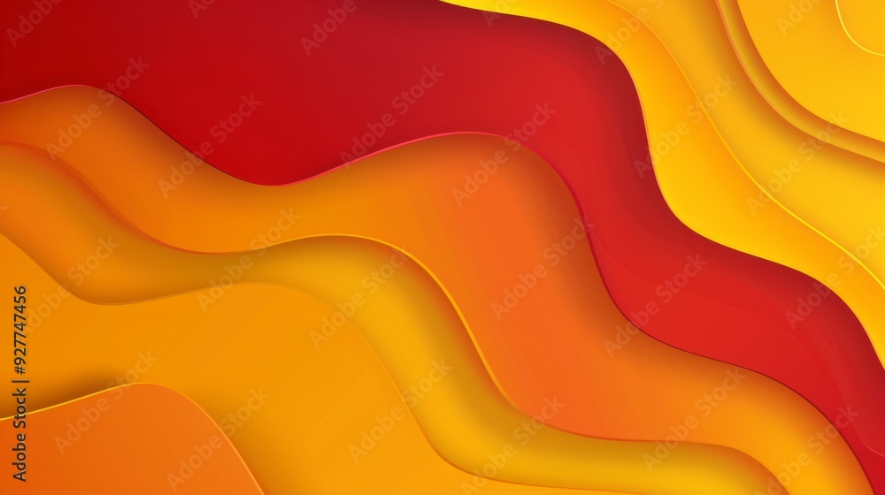 Poster vibrant abstract red and yellow background with dynamic gradient waves for modern poster design, web