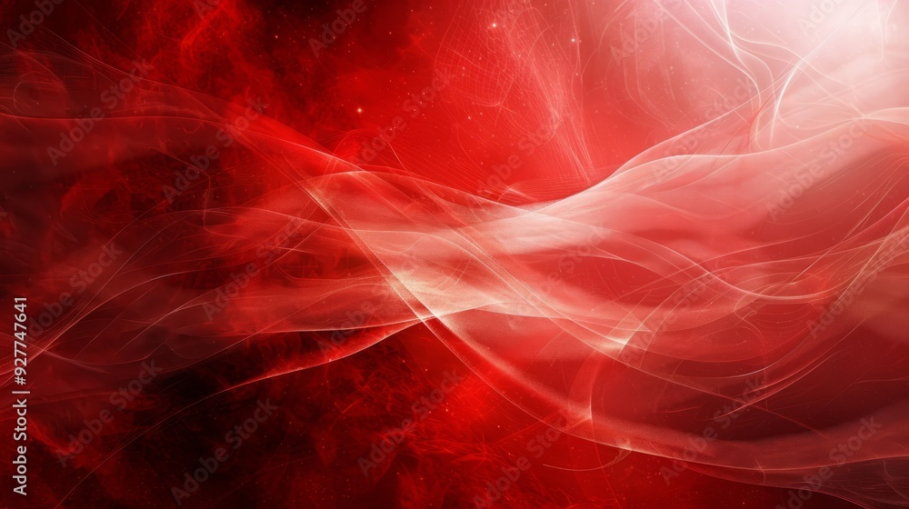Poster vibrant abstract red background with dynamic burning lines, creating a fiery and intense visual effe