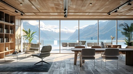 Fashionable office with magnificent views of the mountains
