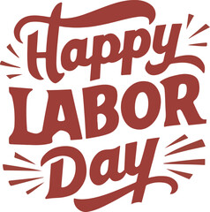 Happy Labor Day Typography Image Vactor Style