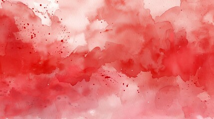 Dark empty stage with red neon background and spotlights, smoky atmosphere in studio with vibrant abstract watercolor background in rich red tones with fluid brushstrokes - ideal for creative designs,