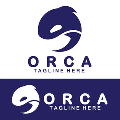 Killer whale Orca logo design vector illustration