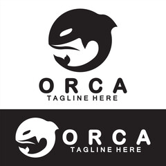Killer whale Orca logo design vector illustration