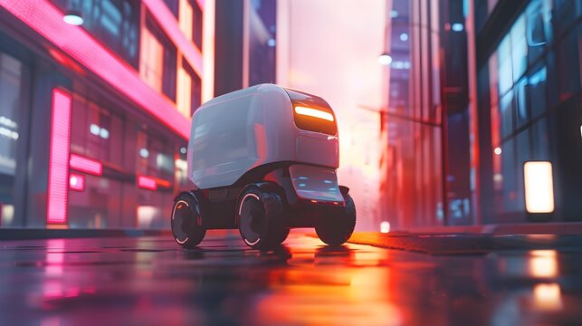 A robotic delivery platform that moves along city
