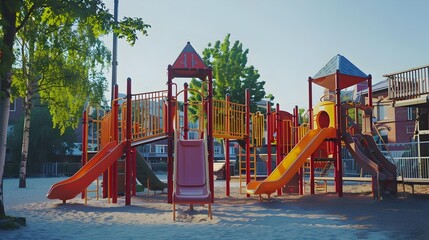A playground with various elements for play such img