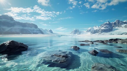 Obraz premium Beach sandy beach with crystal clear water picture