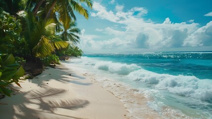 Beach with white sand and crystal clear turquoise image