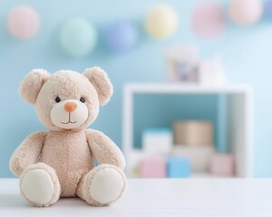 Health screening tools on a pediatrician's desk, child-friendly room with colorful decorations, perfect for kids to feel comfortable during their visit.