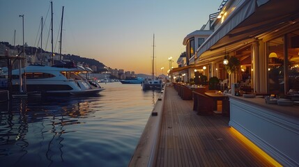 Berths unique against the backdrop of historical buildings picture