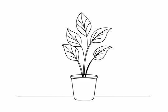 recommend clip art: 
                    Potted plant line art vector illustration, House plant outline icon vector
