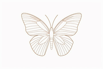 Butterfly on White Background. Generative AI.