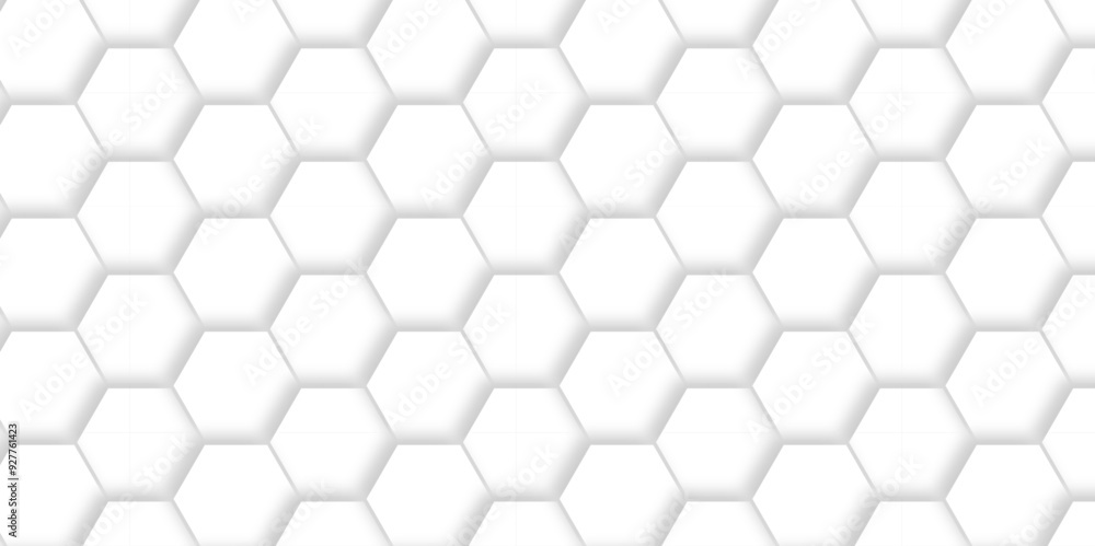 Wall mural White Hexagonal Background. Luxury White Pattern. Vector Illustration. 3D Futuristic abstract honeycomb mosaic white background. geometric mesh cell texture. modern futuristic wallpaper.