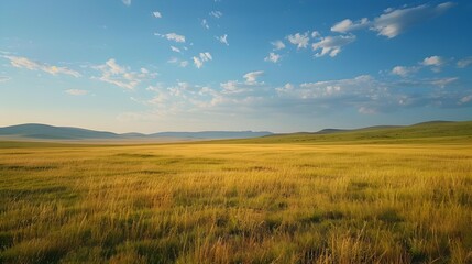 Fototapeta premium The plains of mongolia are endless steppes