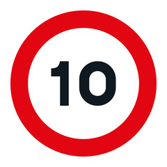 RESTRICTION SIGNS, R-301 - Maximum Speed 10 - SVG