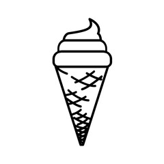 Ice cream line icon vector illustrations. simple fun soft serve icecream in waffle cone. Suitable for apps and websites UI designs