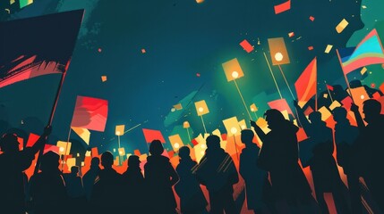 protest of a group of people