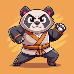 panda karate kimono judo taekwondo vector sport mascot
